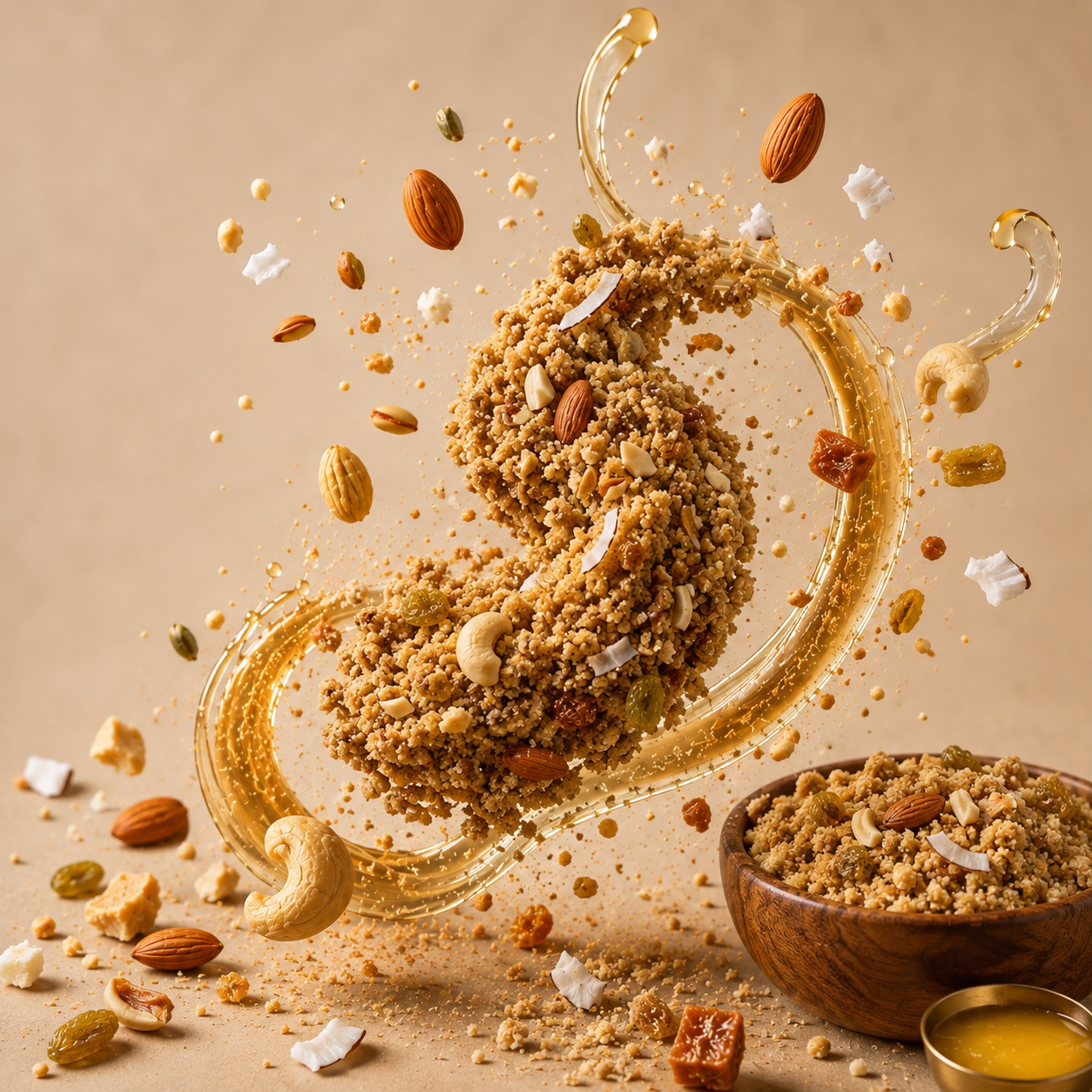 GharseGood Handmade Panjeeri Crumble – Traditional Desi Panjeeri for Kids & Adults | Made Fresh in Small Batches | 200 g
