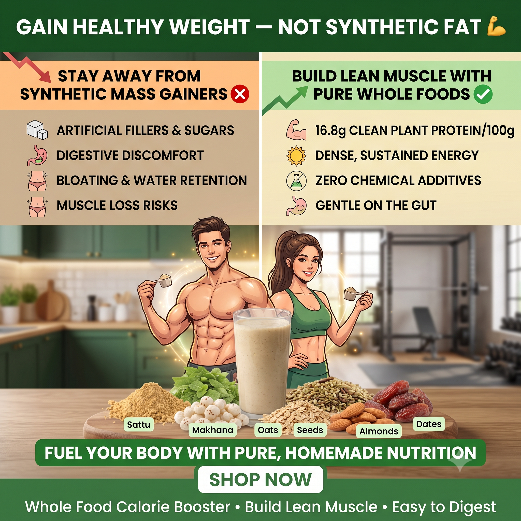 Ghar Se Good Homemade Superfood Premix Powder (250g)| 100% Homemade • Freshly Prepared • Zero Soy Lecithin. Zero Emulsifiers. Safe for Kids and Adults