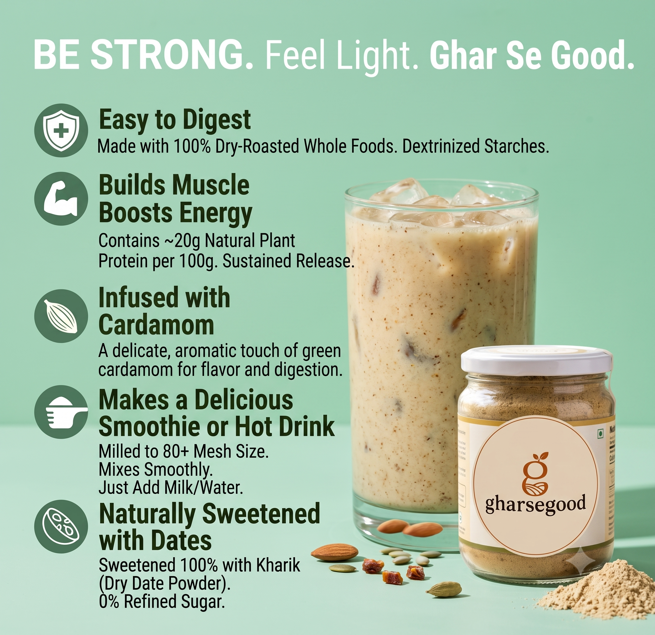 Ghar Se Good Homemade Superfood Premix Powder (250g)| 100% Homemade • Freshly Prepared • Zero Soy Lecithin. Zero Emulsifiers. Safe for Kids and Adults