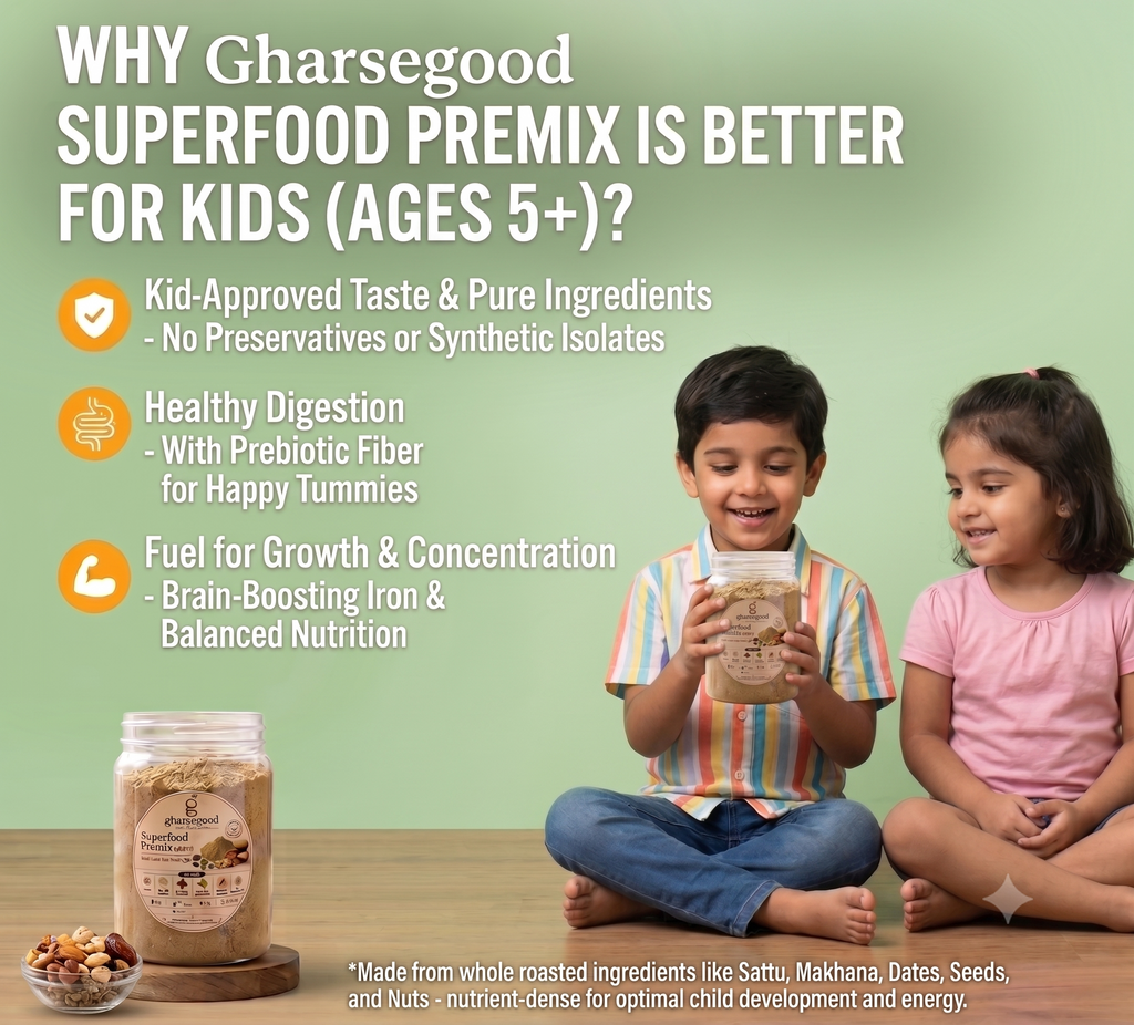 Ghar Se Good Homemade Superfood Premix Powder (250g)| 100% Homemade • Freshly Prepared • Zero Soy Lecithin. Zero Emulsifiers. Safe for Kids and Adults