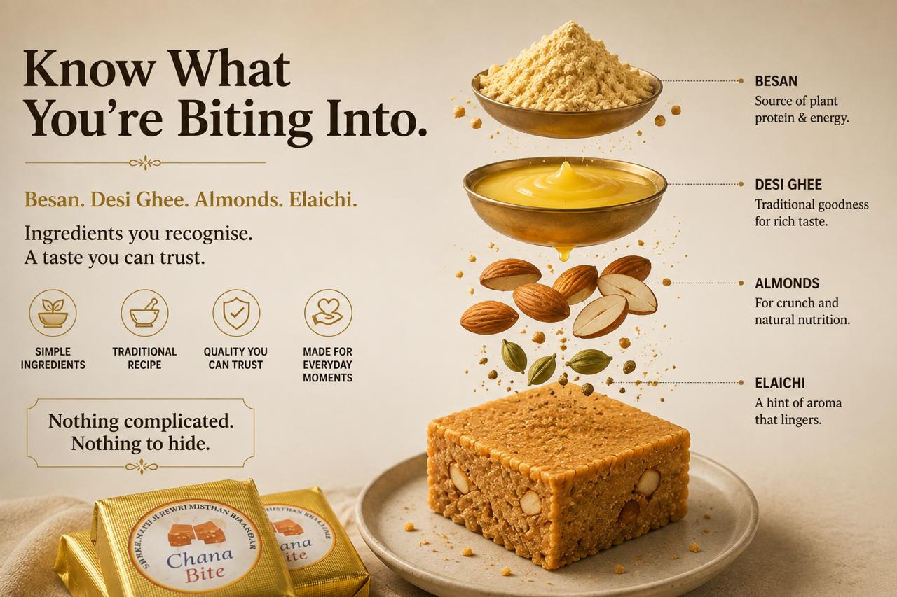 GharseGood Handmade Chana Bites | Badam Ghee Bites 200 g Total | Made fresh in small batches with pure desi ghee & nuts.