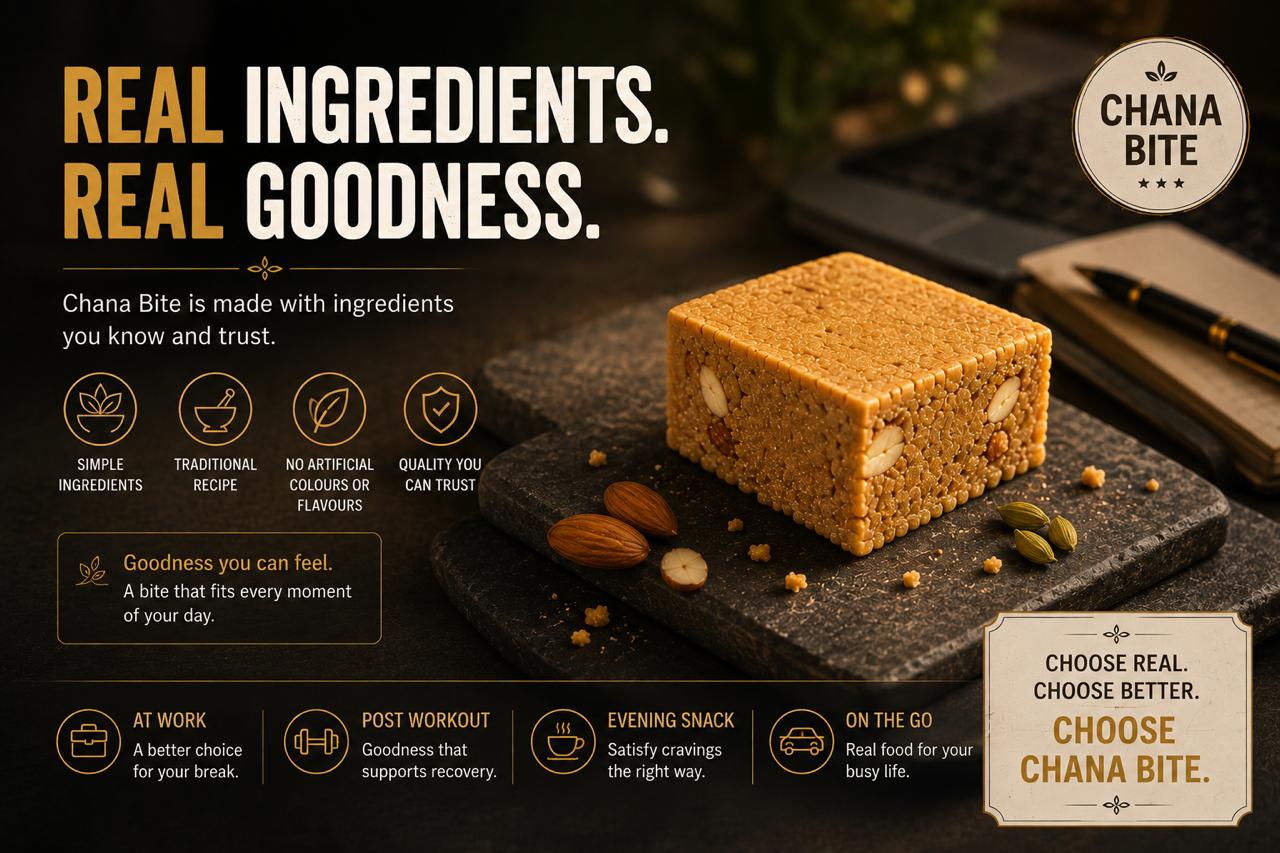 GharseGood Handmade Chana Bites | Badam Ghee Bites 200 g Total | Made fresh in small batches with pure desi ghee & nuts.